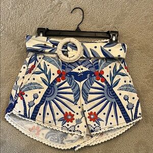 Farm Rio Floral Blue and White Women's Shorts